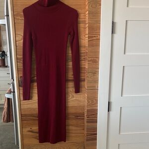 Chic Maroon Long Sleeve Dress